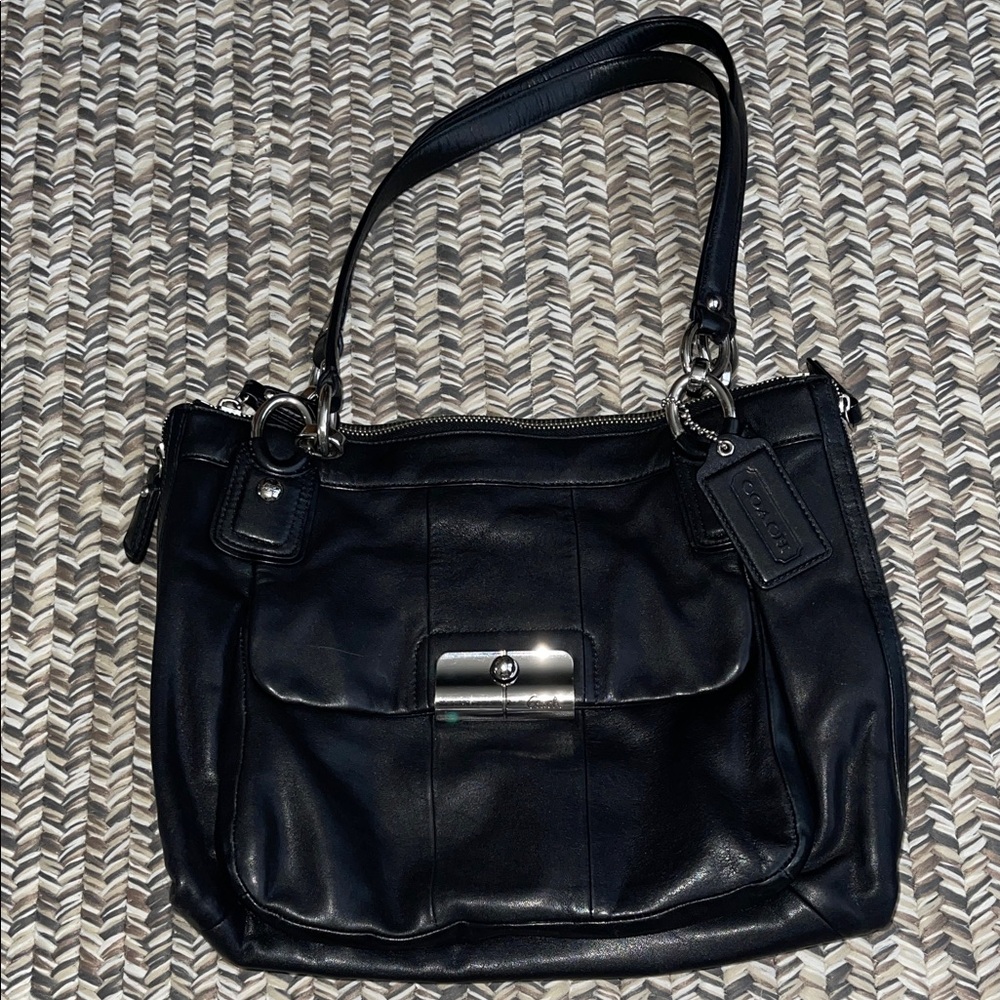 Coach Black Leather Shoulder Bag